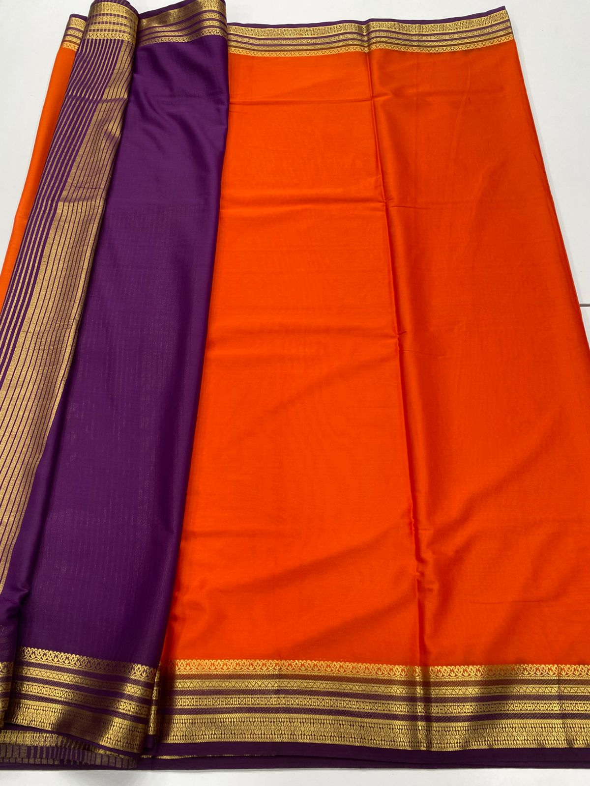 Mysore Crepe Zari Border Saree(3233C)