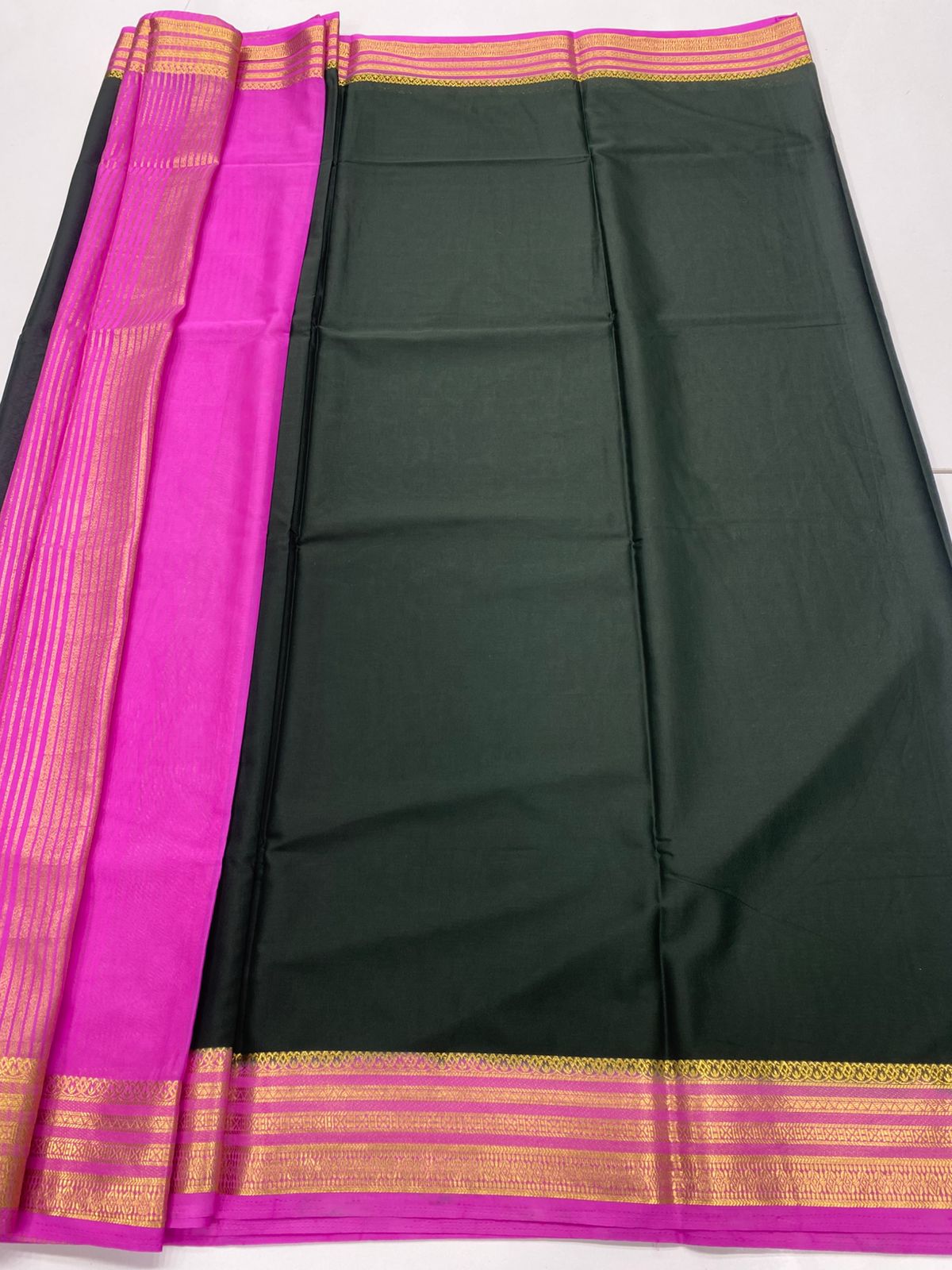 Mysore Crepe Zari Border Saree(3233C)