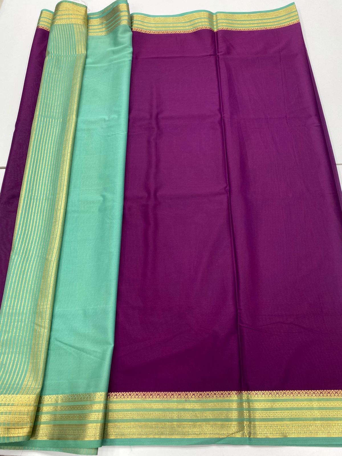 Mysore Crepe Zari Border Saree(3233C)