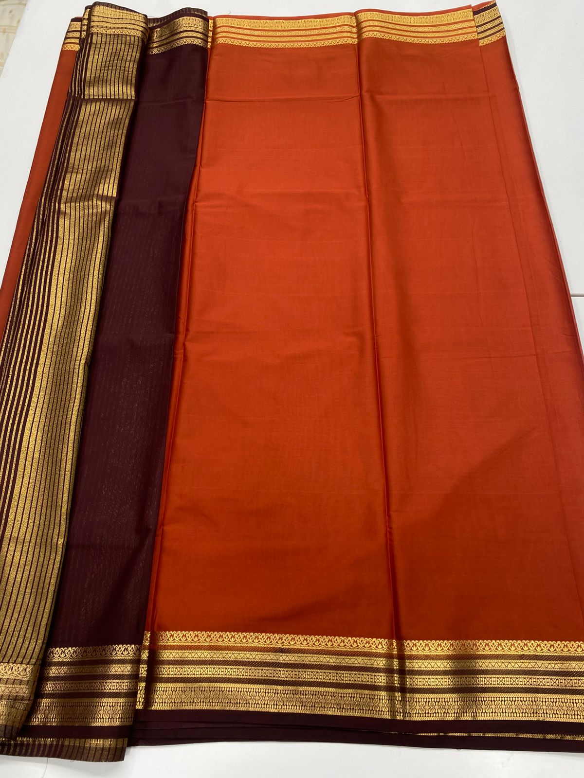 Mysore Crepe Zari Border Saree(3233C)