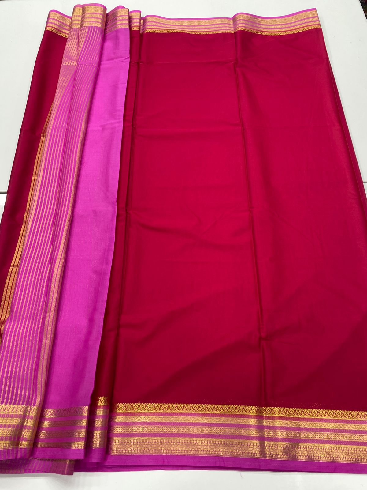 Mysore Crepe Zari Border Saree(3233C)