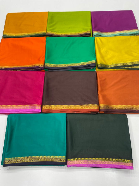 Mysore Crepe Zari Border Saree ( 3234A-R )