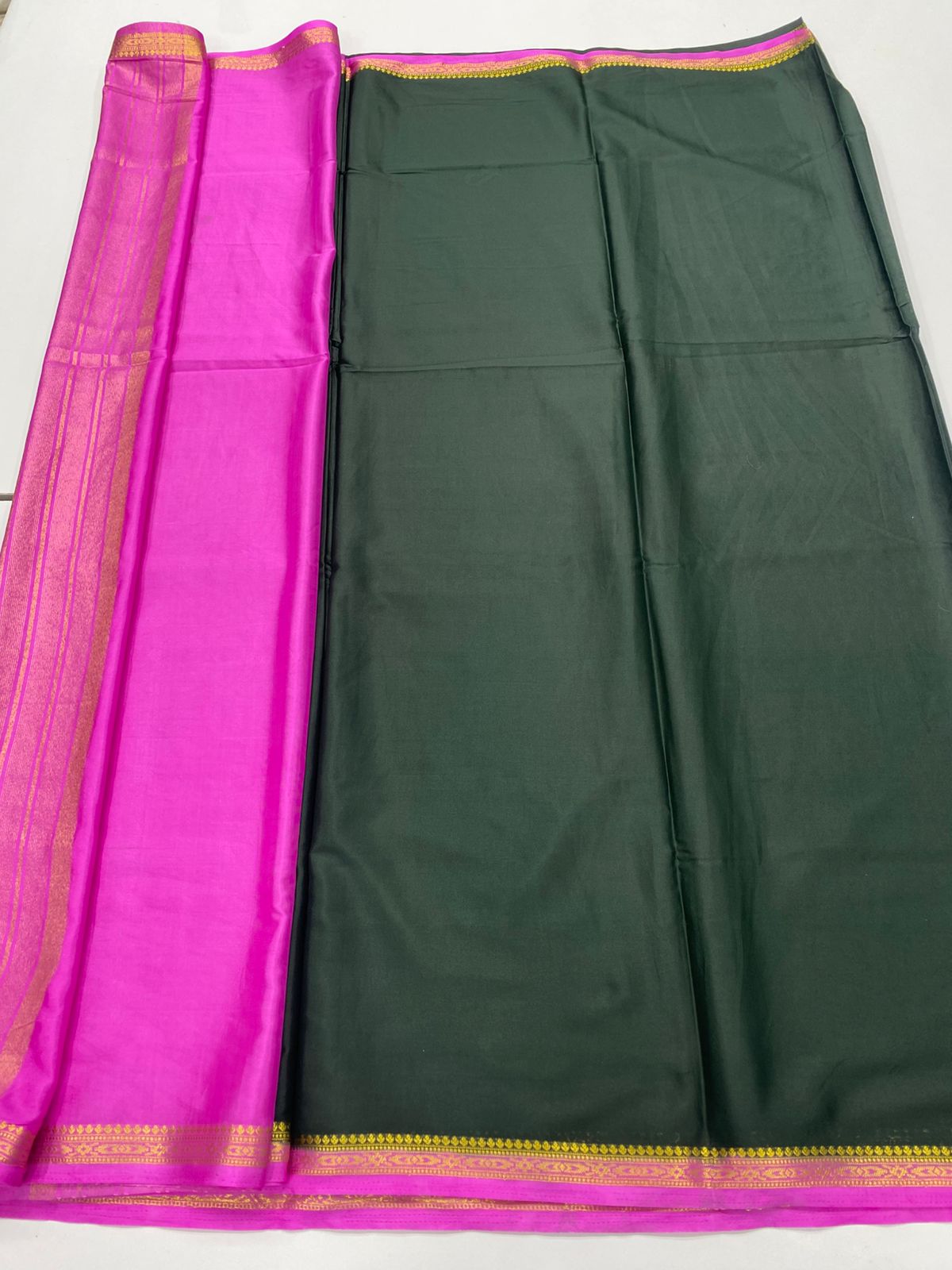 Mysore Crepe Zari Border Saree(3234A)