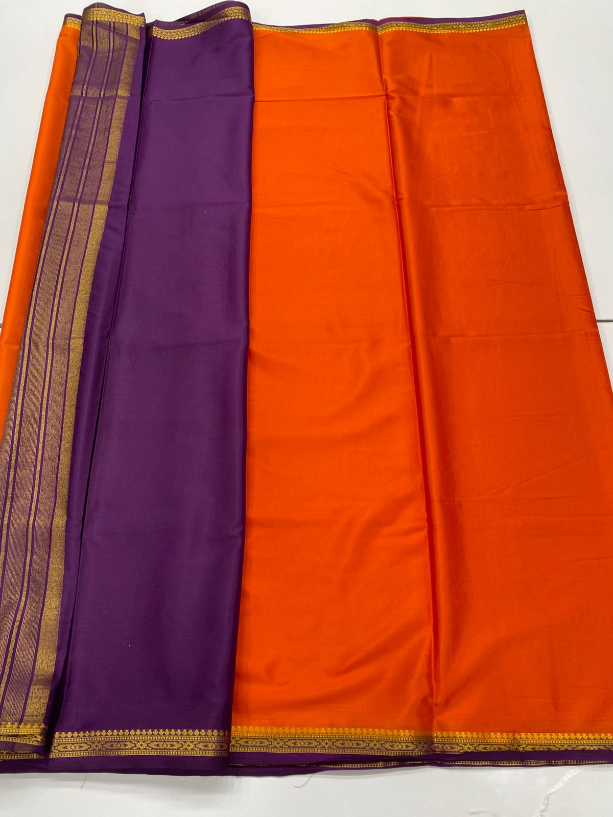 Mysore Crepe Zari Border Saree(3234A)