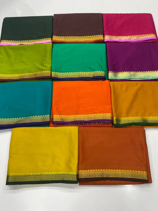 Mysore Crepe Zari Border Saree ( 3234B-R )