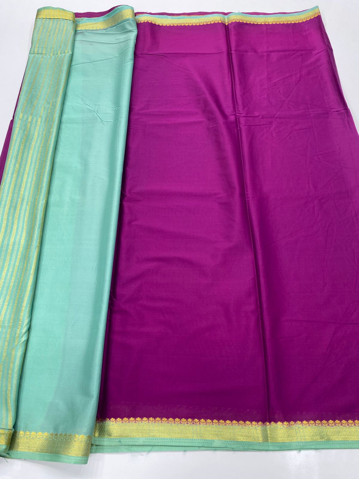 Mysore Crepe Zari Border Saree(3234B)