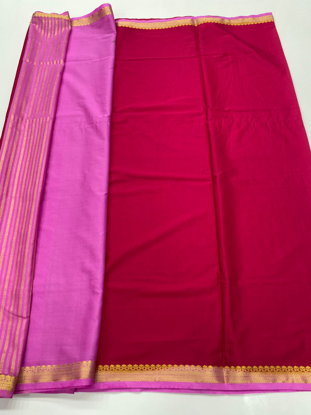 Mysore Crepe Zari Border Saree(3234B)