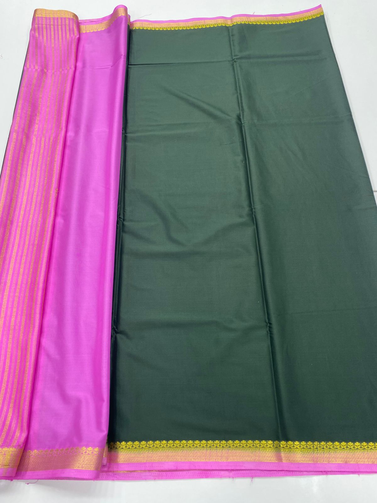 Mysore Crepe Zari Border Saree(3234B)
