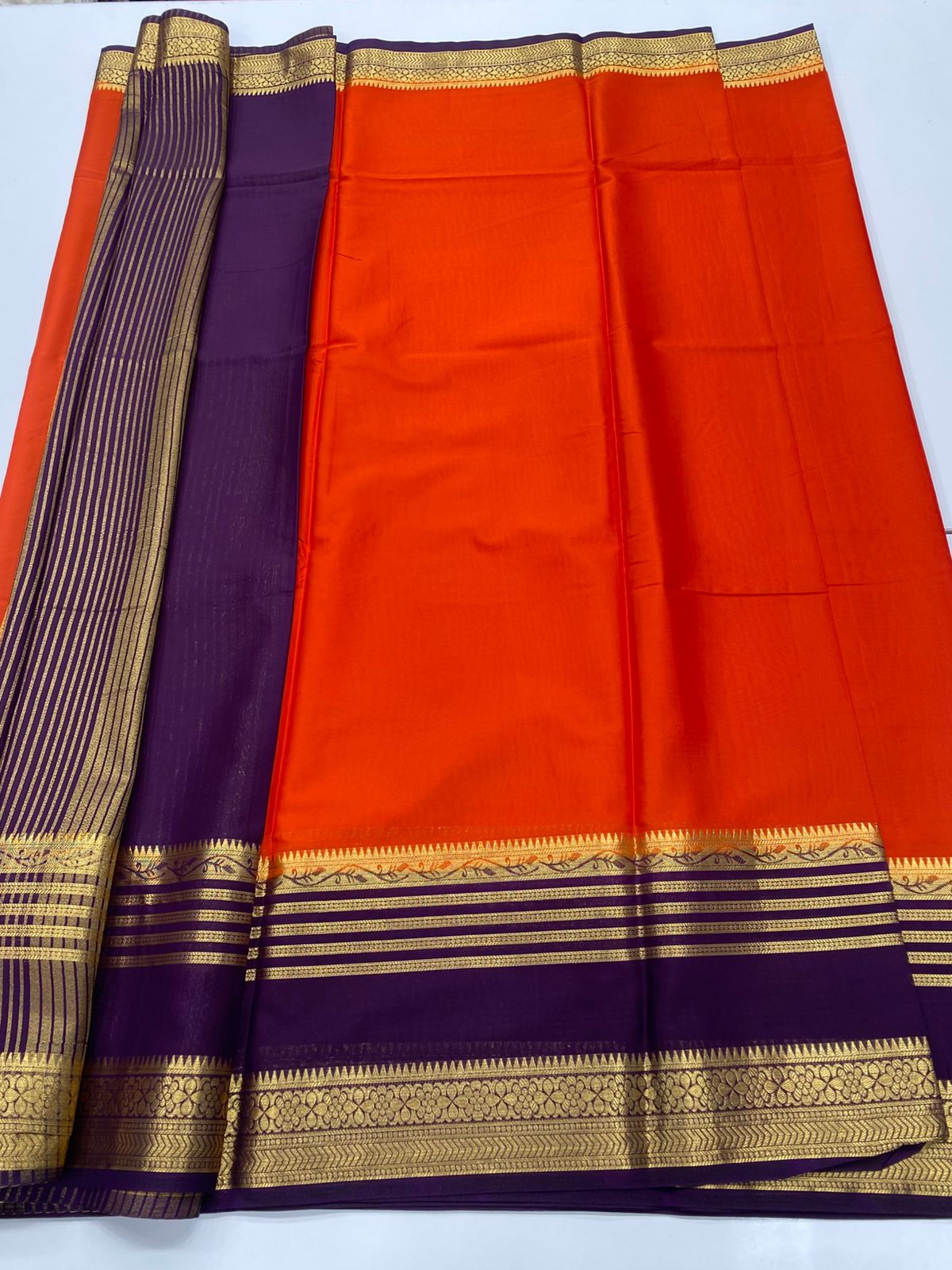 Mysore Crepe Zari Border Saree(3233D)