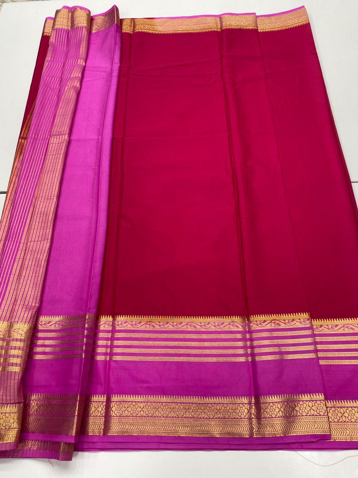 Mysore Crepe Zari Border Saree(3233D)
