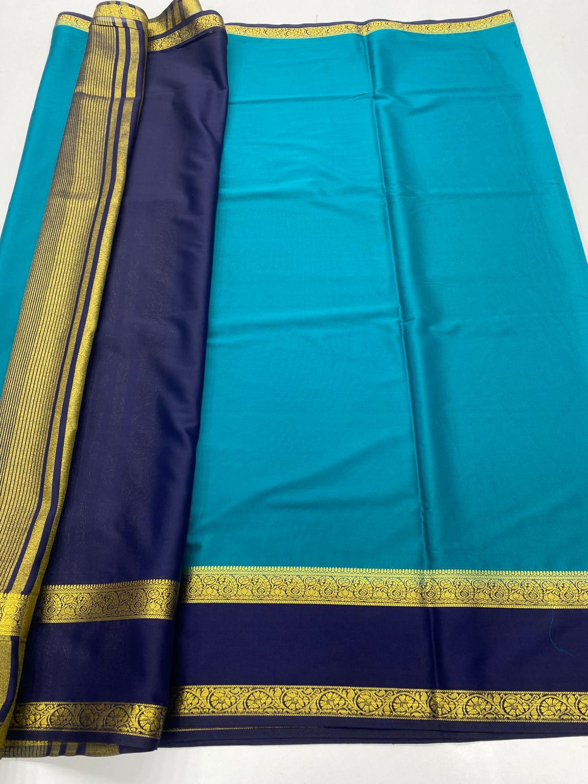 Mysore Crepe Zari Border Saree(3233G)