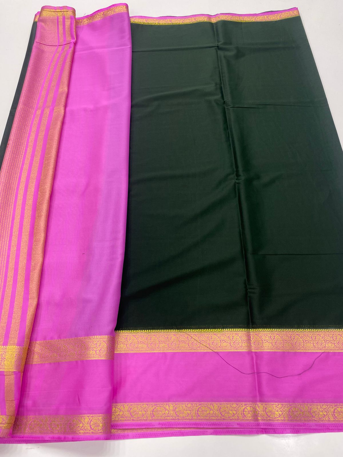 Mysore Crepe Zari Border Saree(3233G)