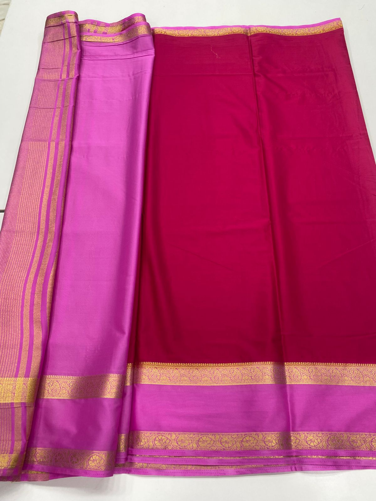 Mysore Crepe Zari Border Saree(3233G)
