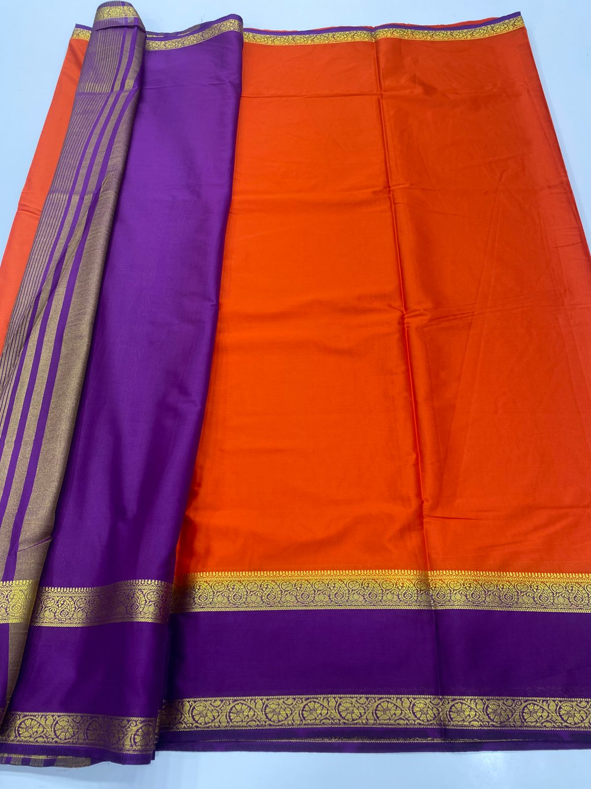 Mysore Crepe Zari Border Saree(3233G)