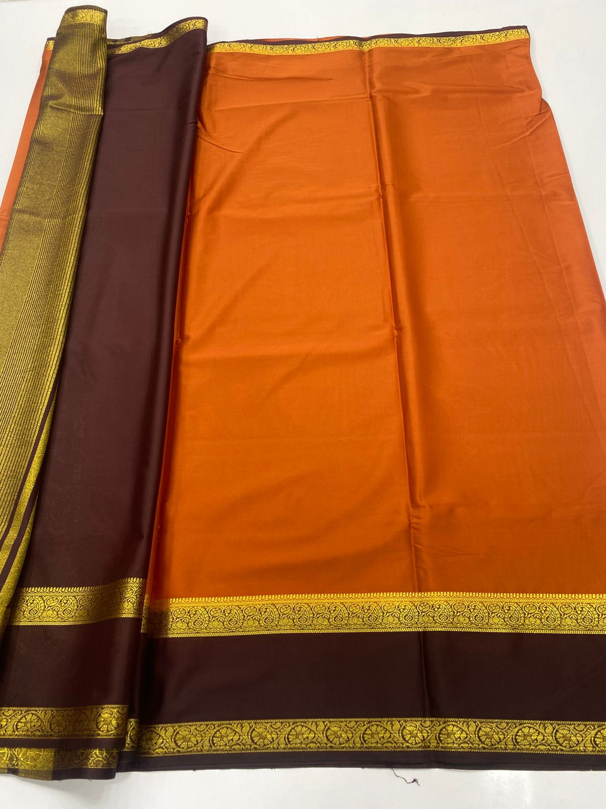 Mysore Crepe Zari Border Saree(3233G)