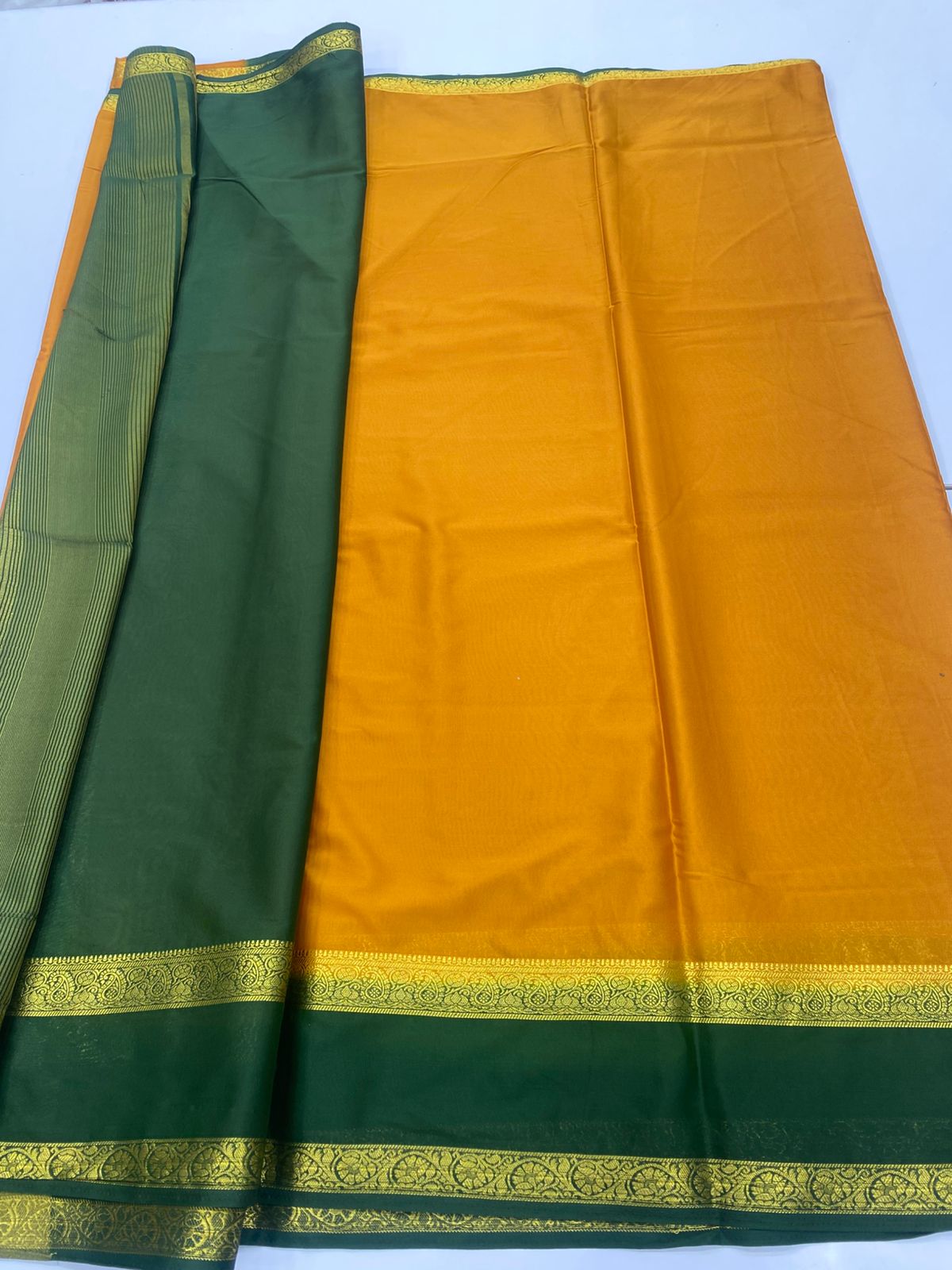 Mysore Crepe Zari Border Saree(3233G)