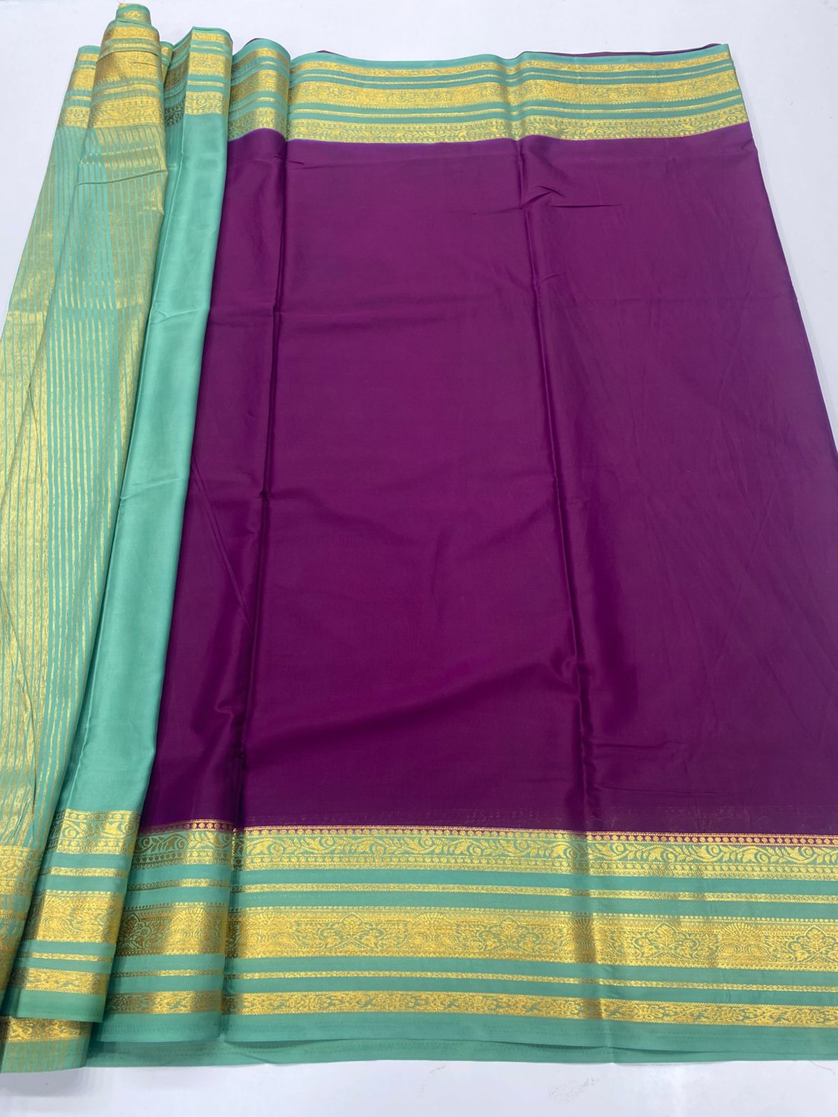 Mysore Crepe Zari Border Saree(3233F)