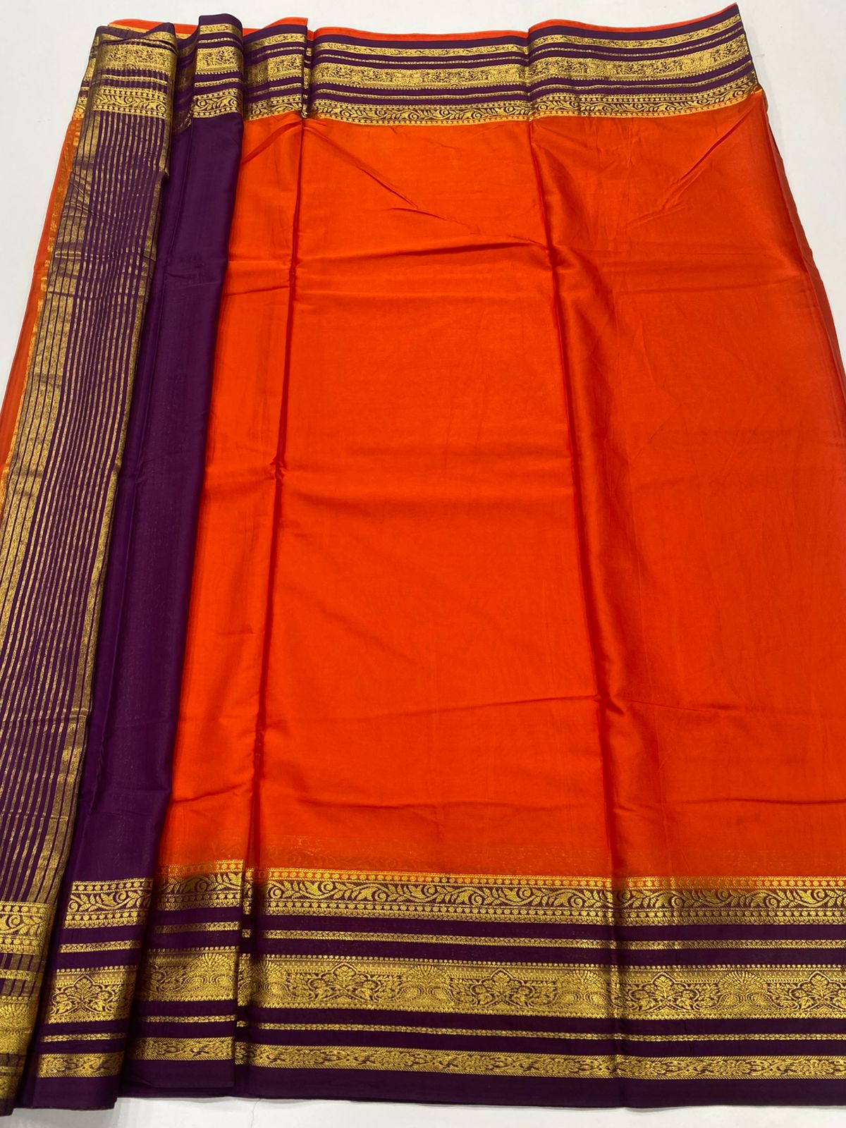 Mysore Crepe Zari Border Saree(3233F)