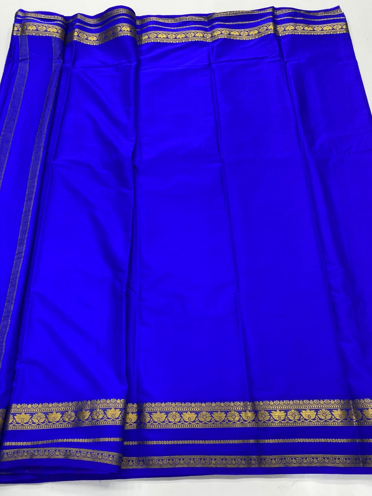 Mysore Crepe Self Lotus Border Saree(3238)