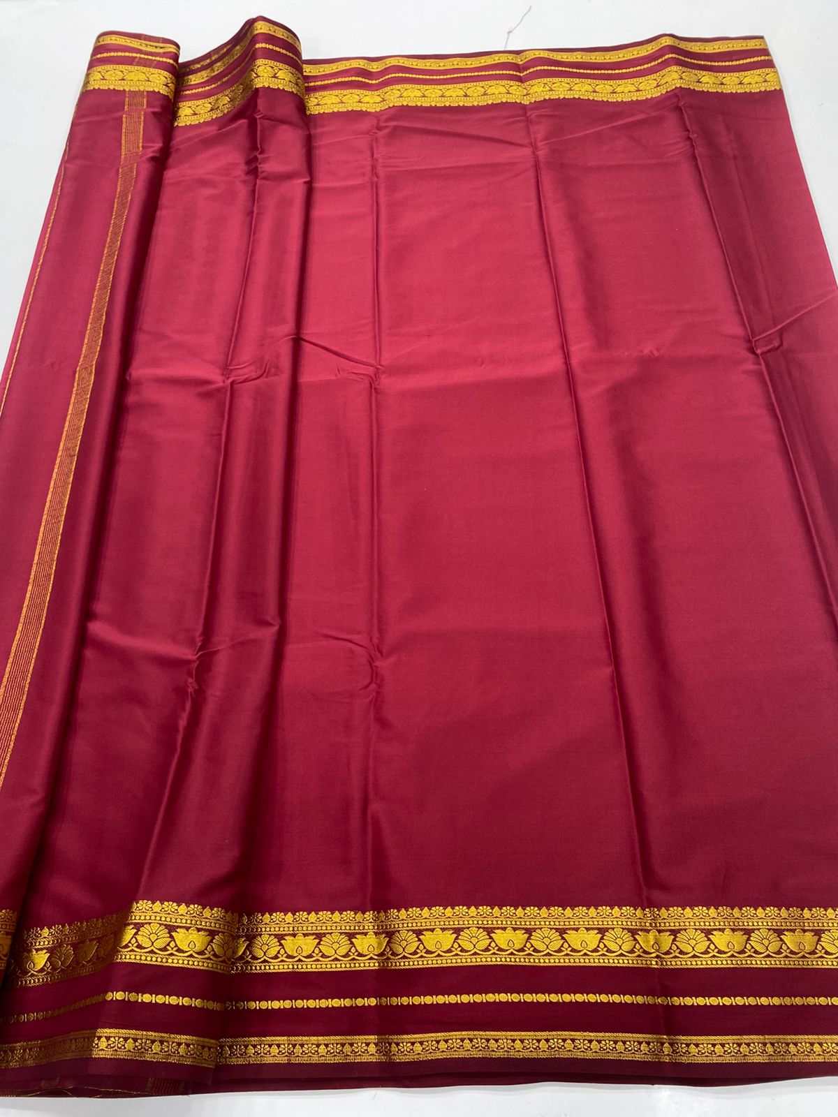 Mysore Crepe Self Lotus Border Saree(3238)