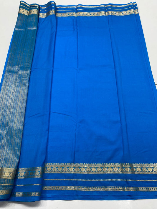 Mysore Crepe Self Lotus Border Saree ( 3244B-R10 )