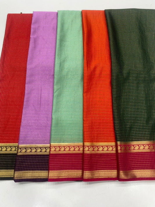 Crepe Georgette Checks Saree ( 3250-R6 )