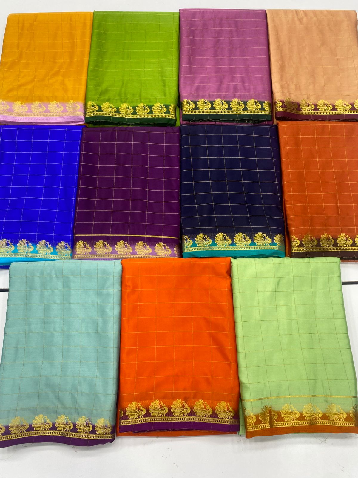 Mysore Crepe Checks Saree(3246)