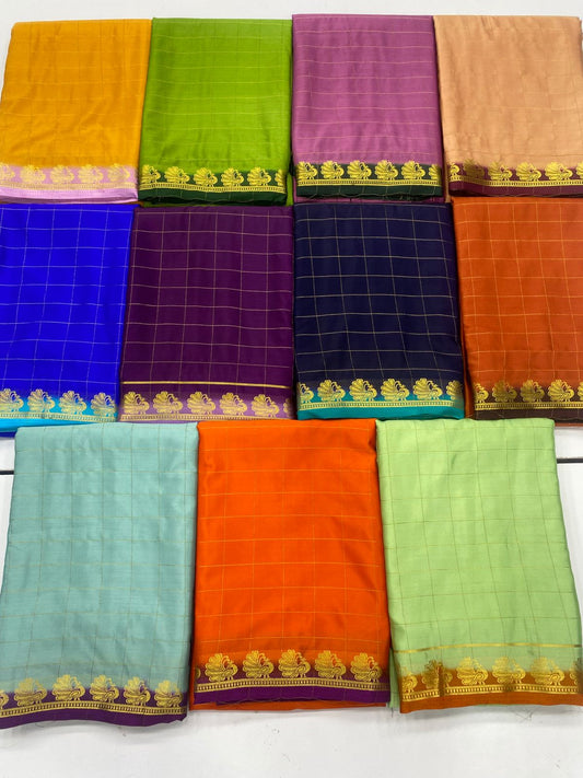 Mysore Crepe Checks Saree ( 3246A-R6 )