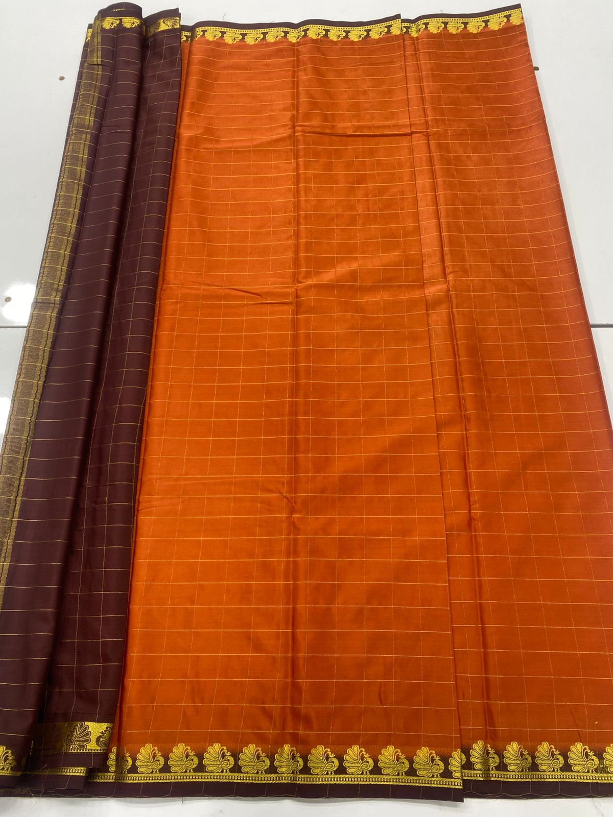 Mysore Crepe Checks Saree(3246)