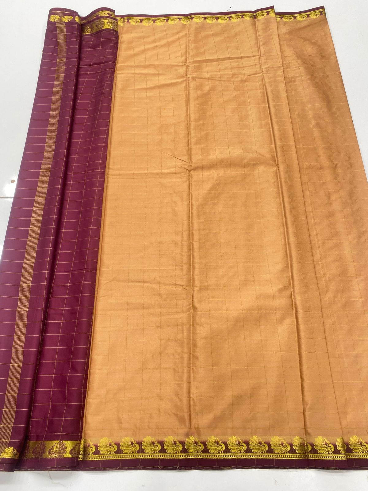 Mysore Crepe Checks Saree(3246)