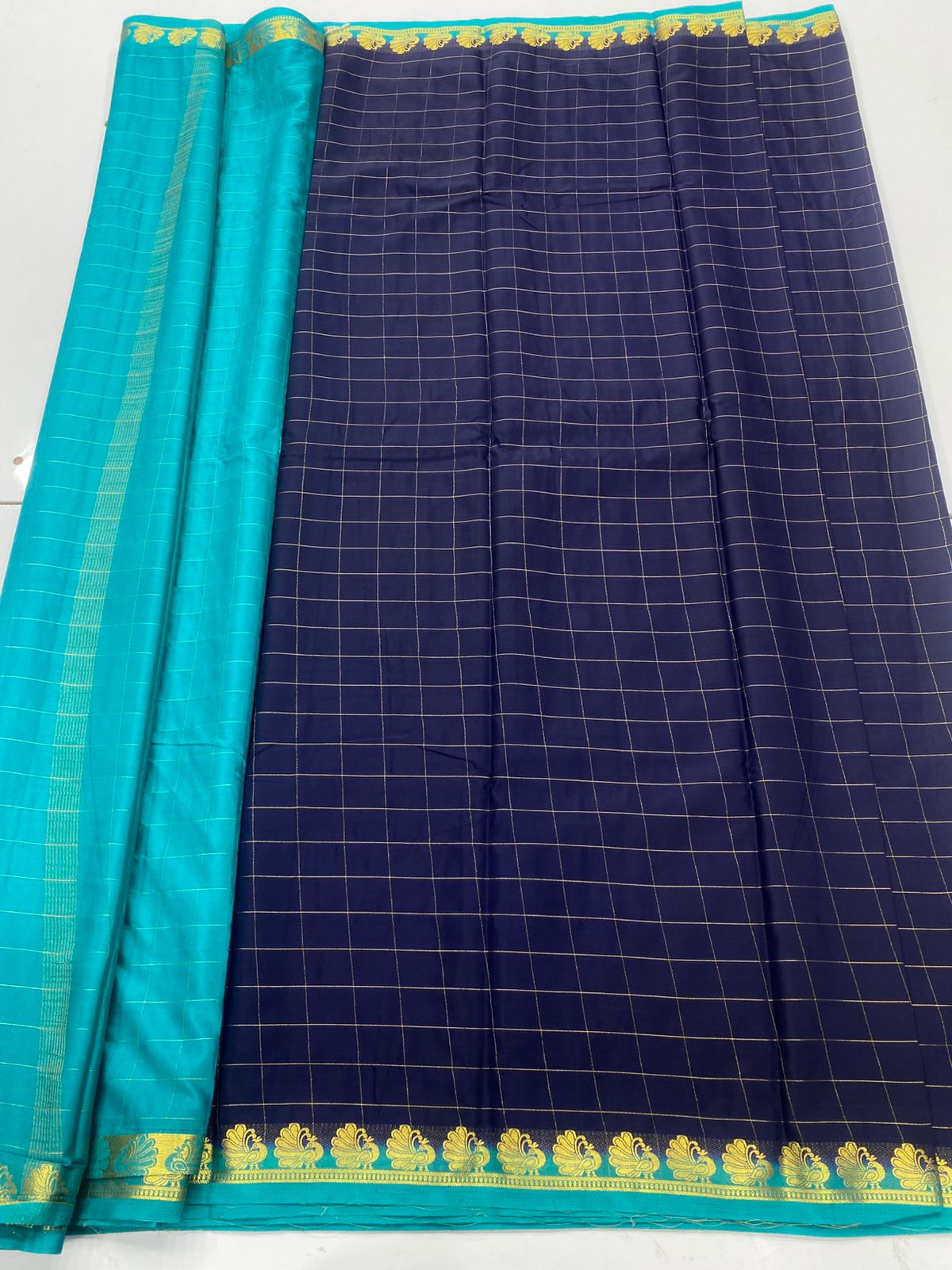 Mysore Crepe Checks Saree(3246)
