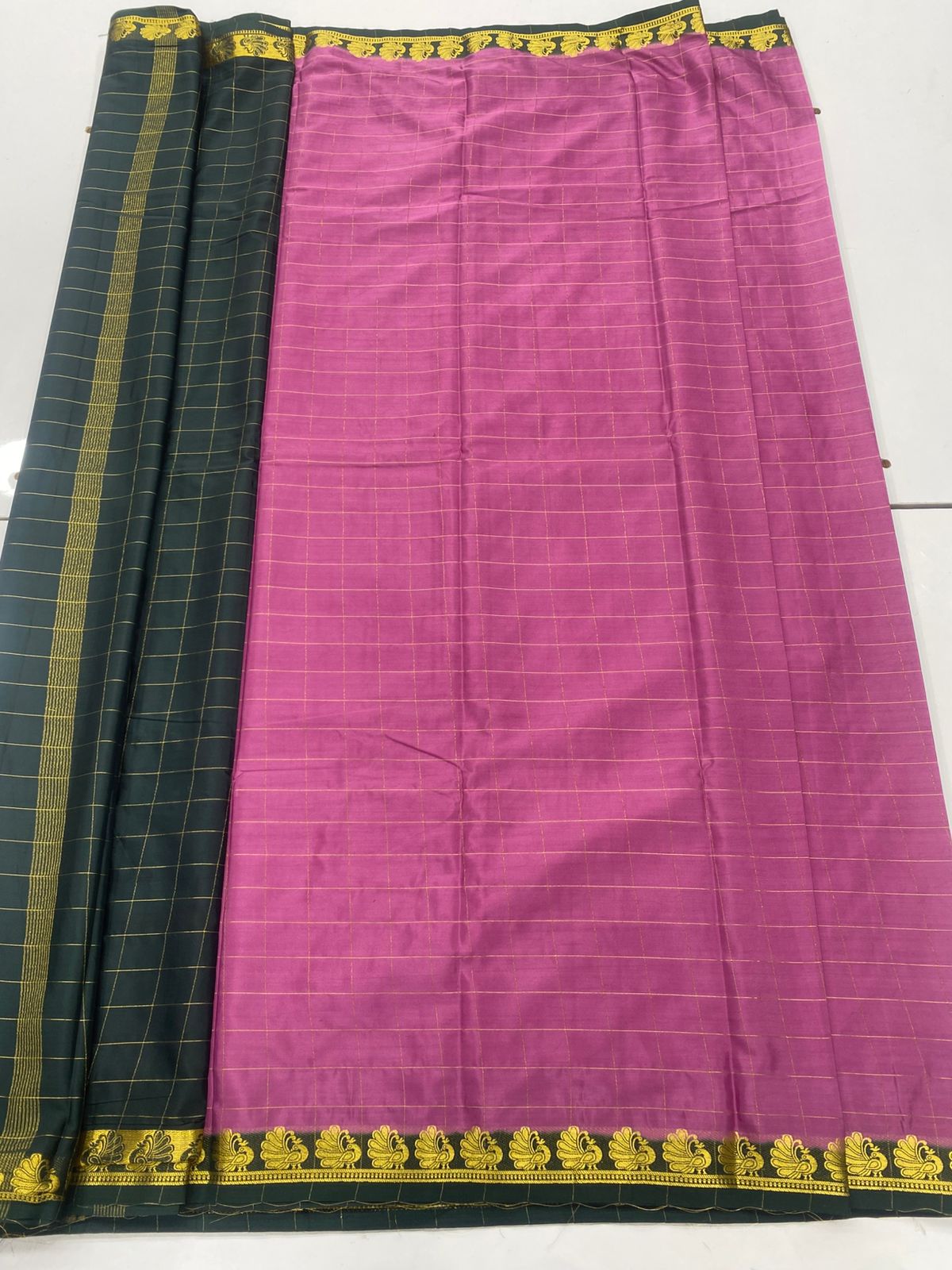Mysore Crepe Checks Saree(3246)