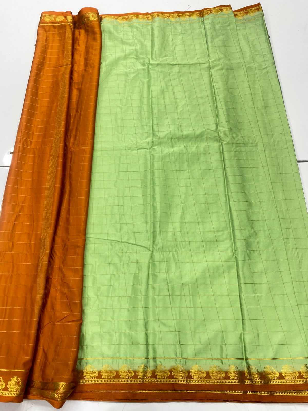 Mysore Crepe Checks Saree(3246)