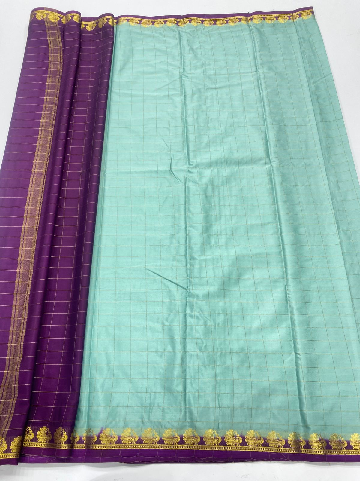 Mysore Crepe Checks Saree(3246)