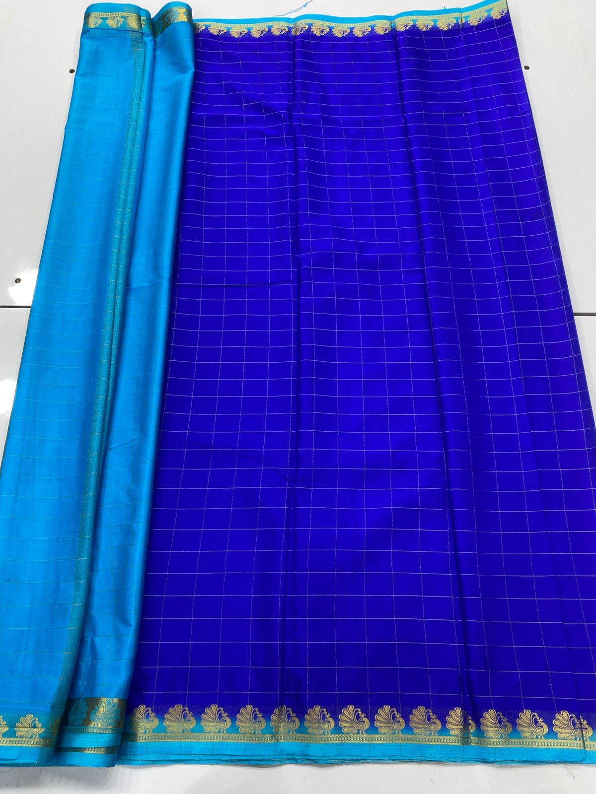 Mysore Crepe Checks Saree(3246)