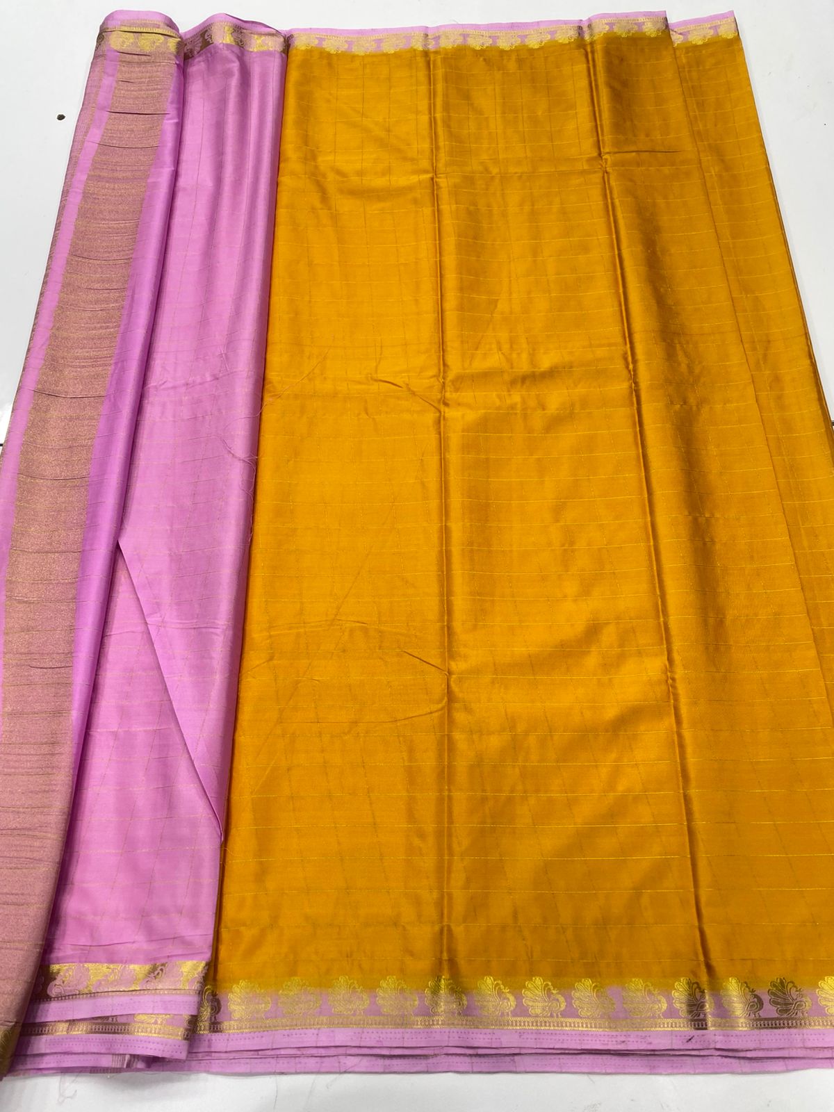 Mysore Crepe Checks Saree(3246)