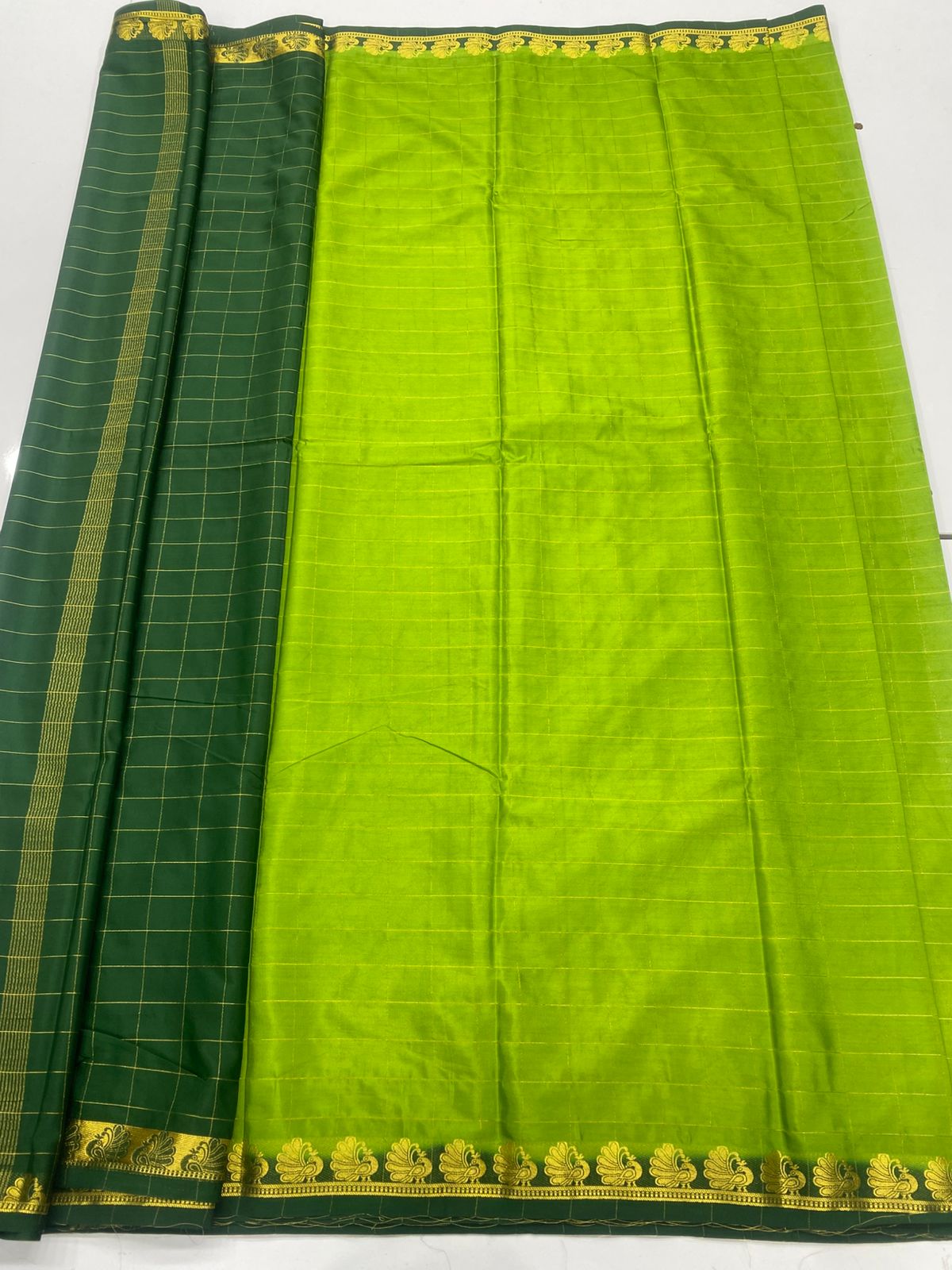 Mysore Crepe Checks Saree(3246)