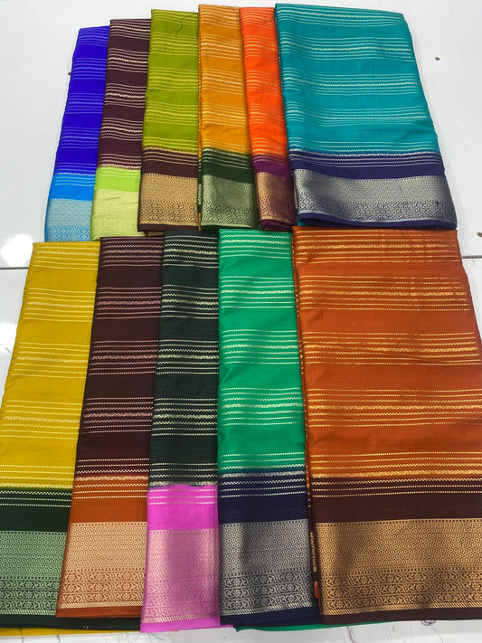 Mysore Crepe Mysore Lines Saree ( 3260-R24 )