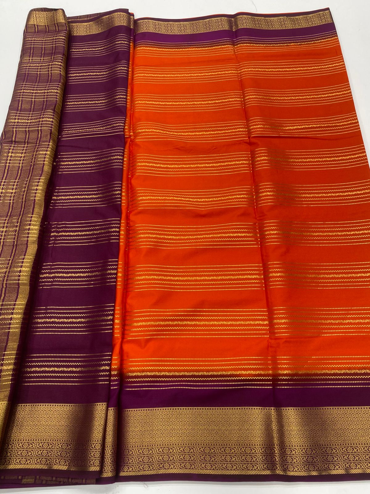 Mysore Crepe Mysore Lines Saree(3260)