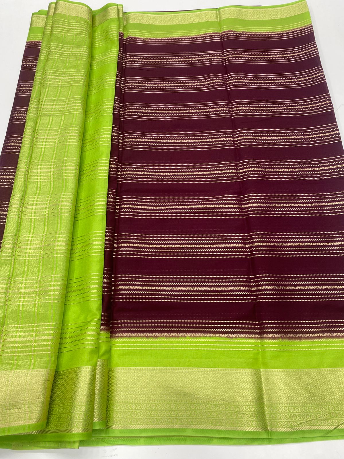 Mysore Crepe Mysore Lines Saree(3260)