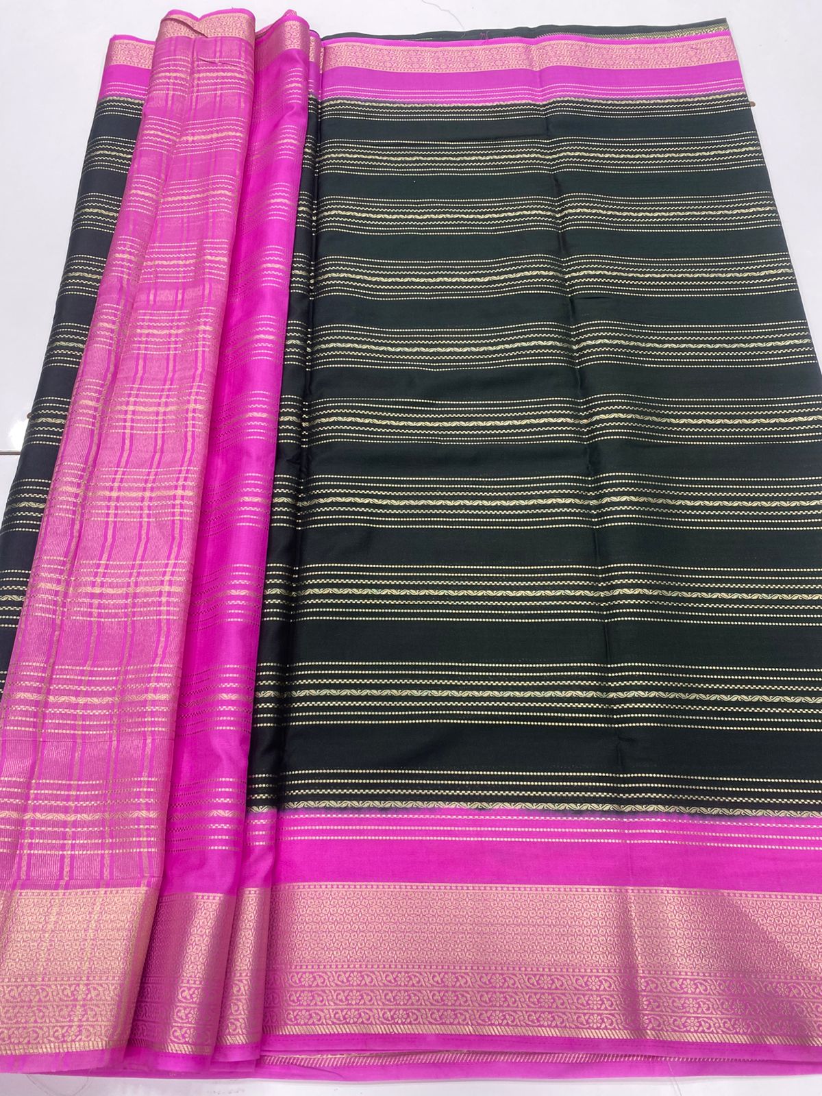 Mysore Crepe Mysore Lines Saree(3260)