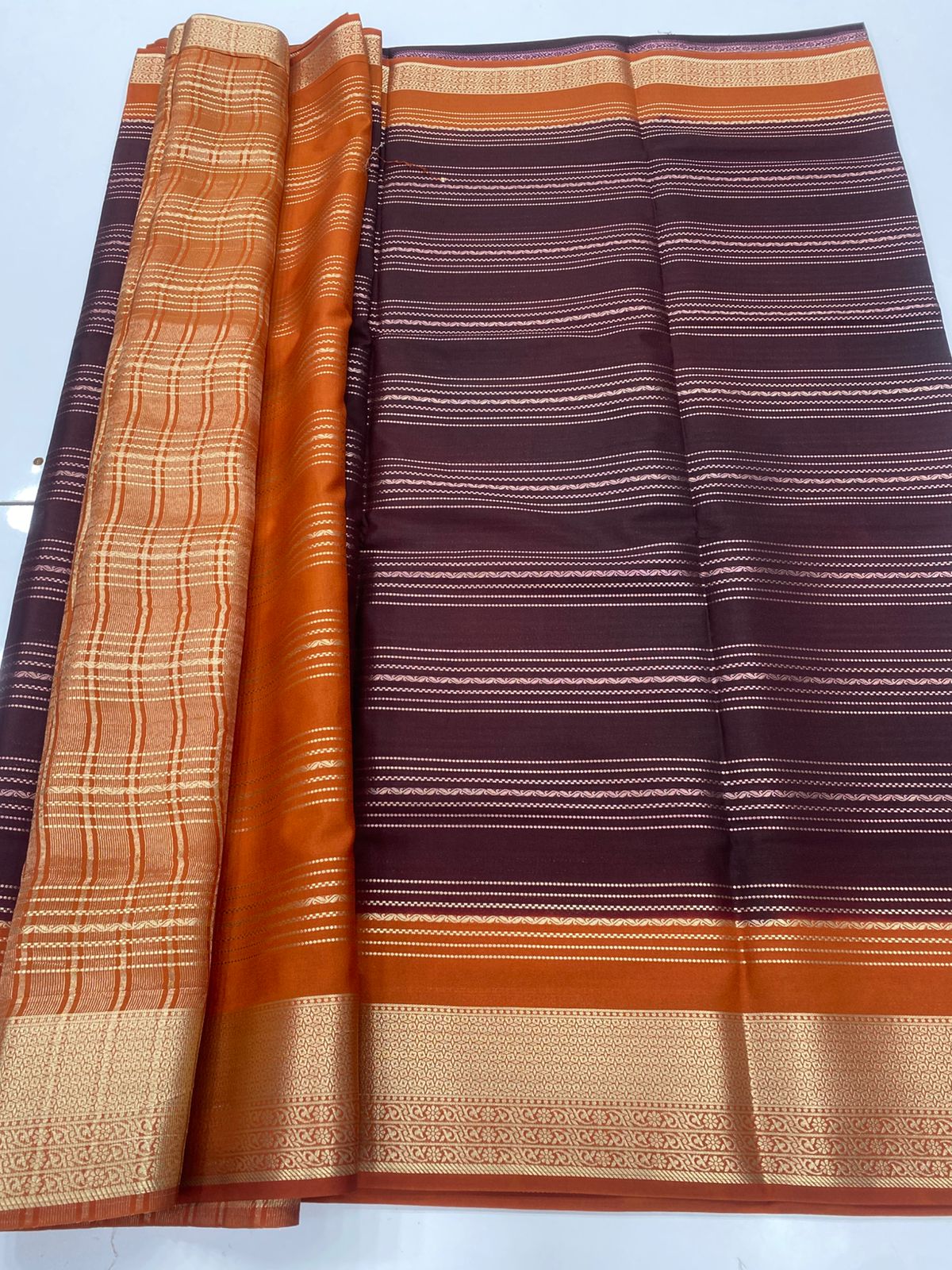 Mysore Crepe Mysore Lines Saree(3260)