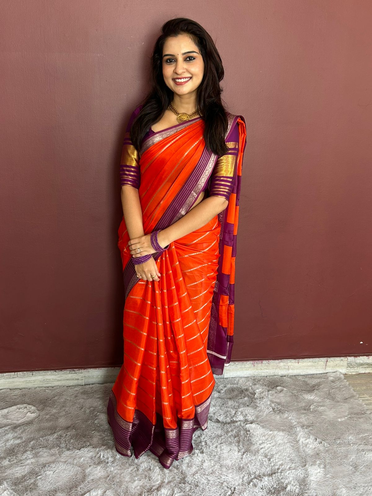 Fancy Georgette Jari Lines Saree(3301)