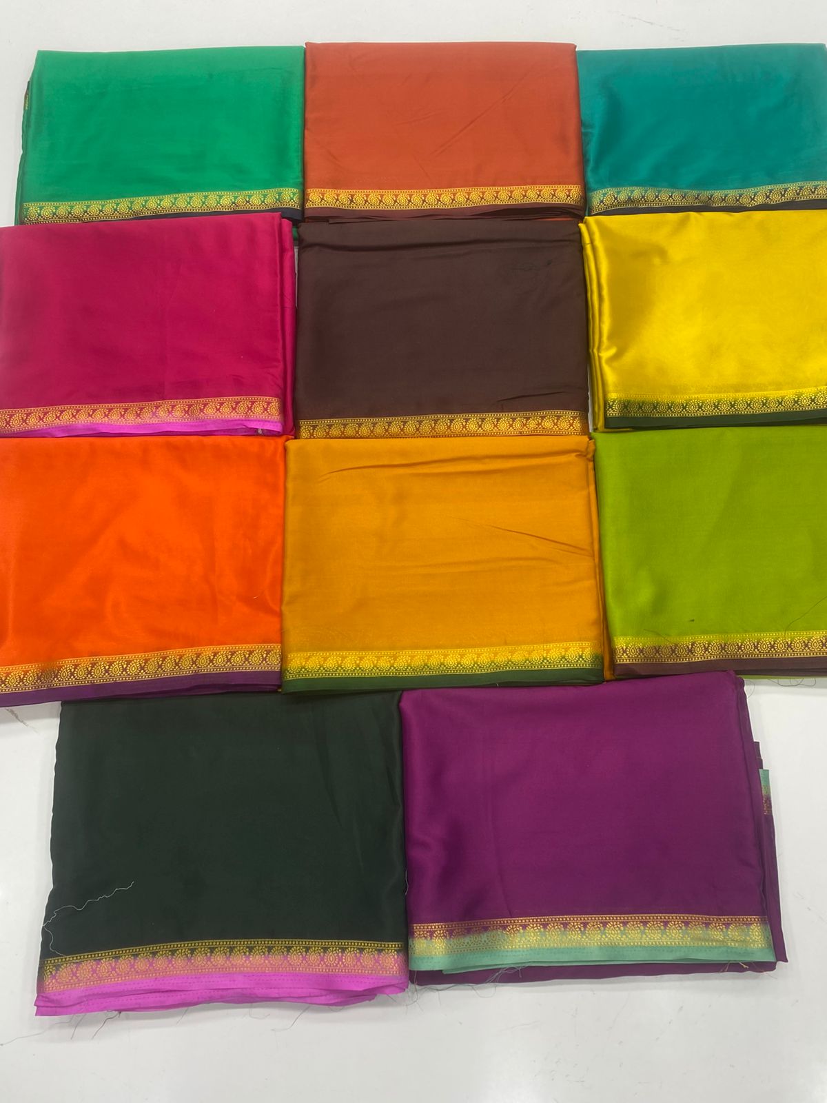 Mysore Crepe Zari Border Saree(3379)