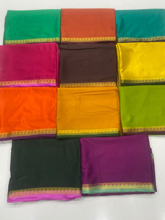 Mysore Crepe Zari Border Saree ( 3379-R32 )