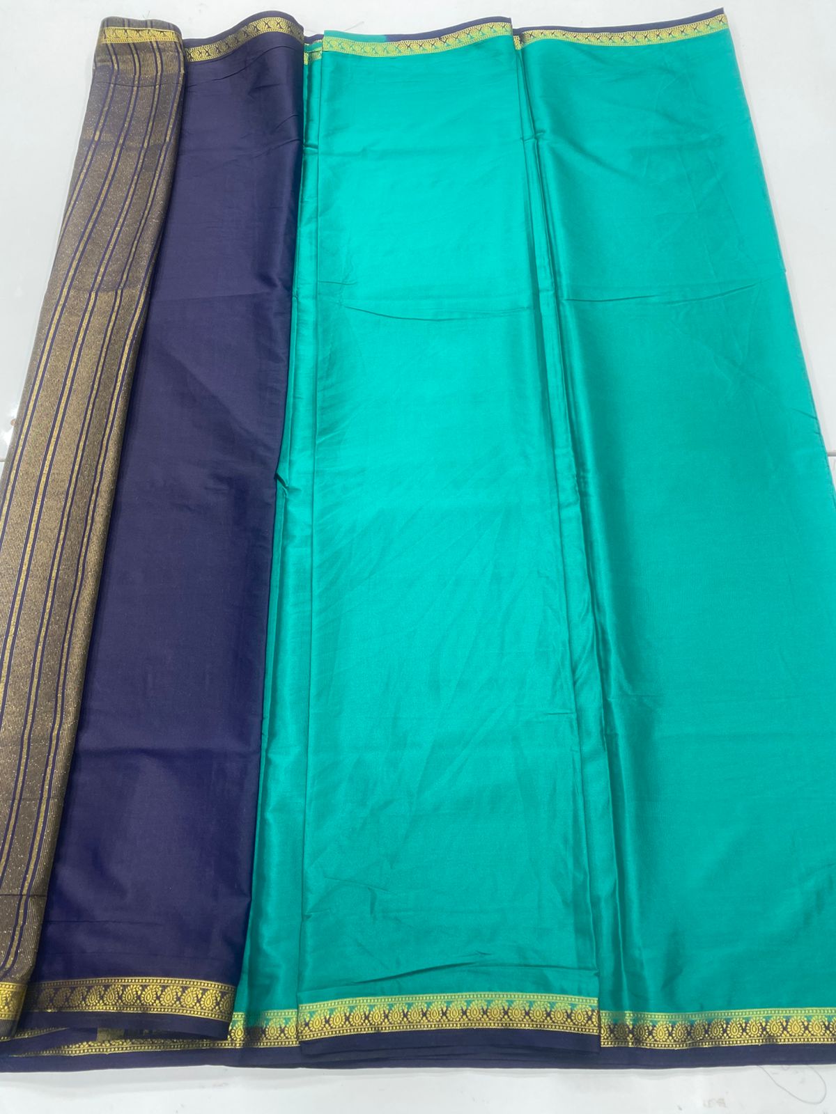 Mysore Crepe Zari Border Saree(3379)