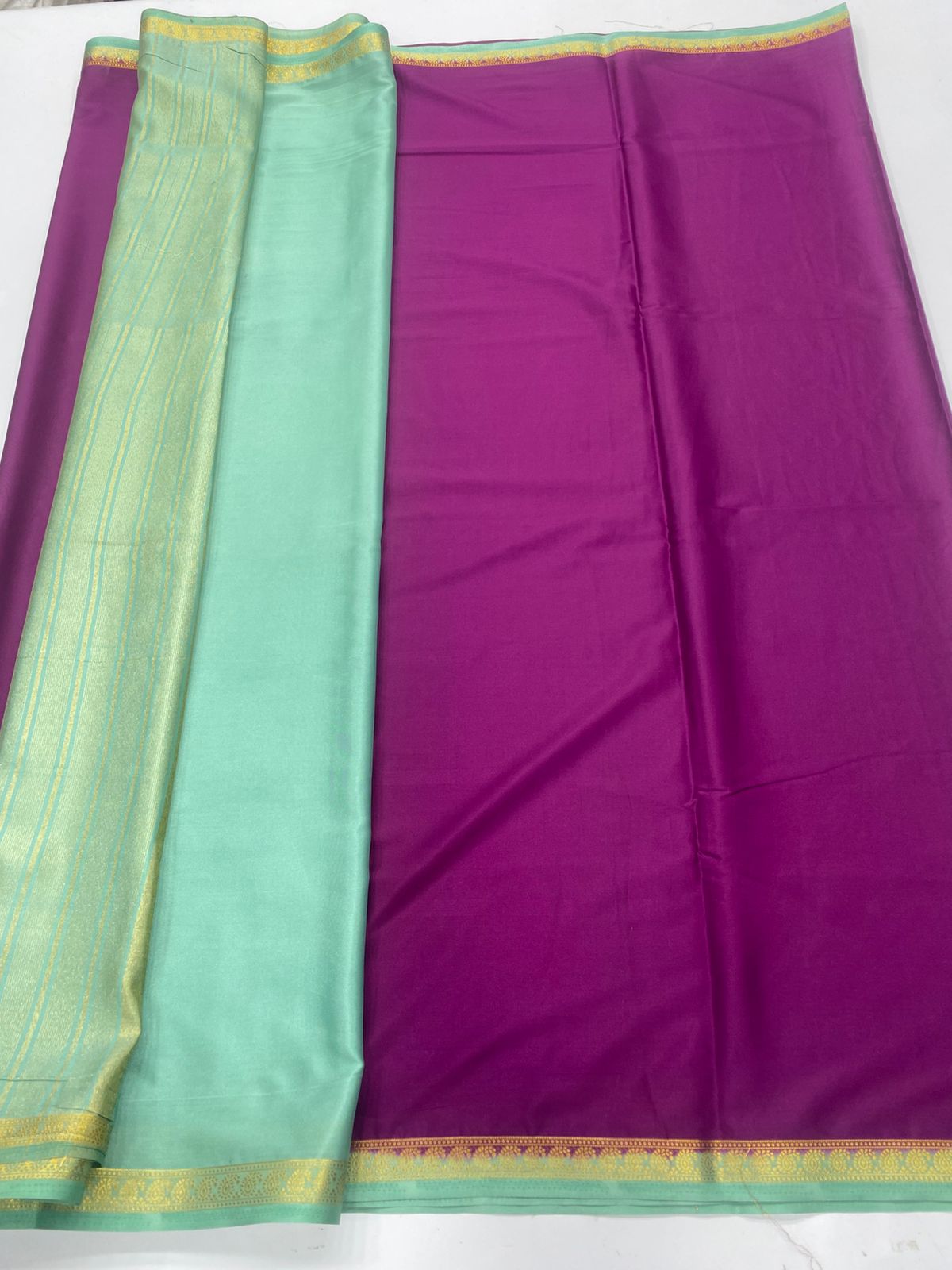 Mysore Crepe Zari Border Saree(3379)