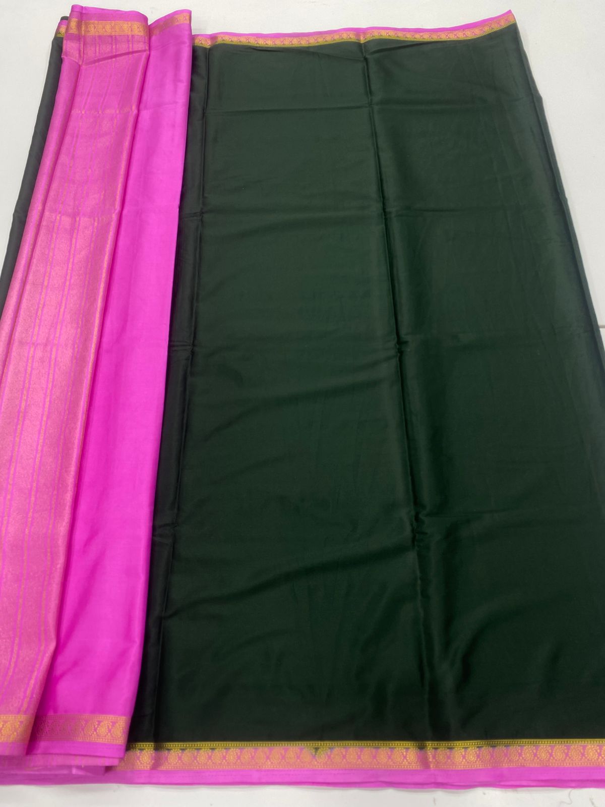 Mysore Crepe Zari Border Saree(3379)