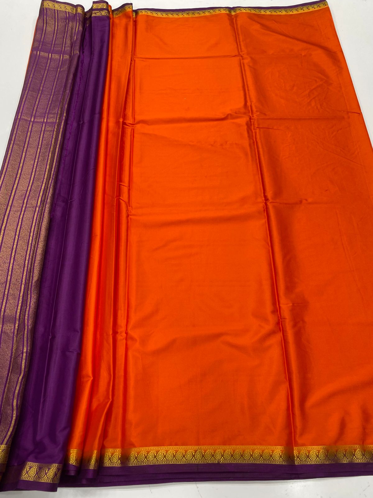 Mysore Crepe Zari Border Saree(3379)