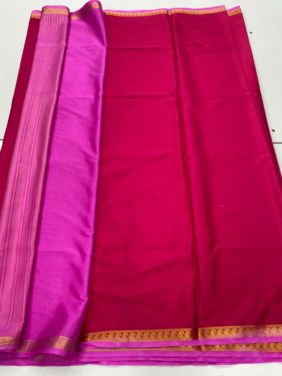 Mysore Crepe Zari Border Saree(3379)